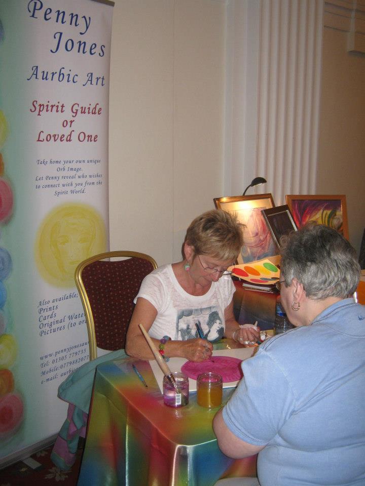 Penny Jones giving an Orbs and Readings session